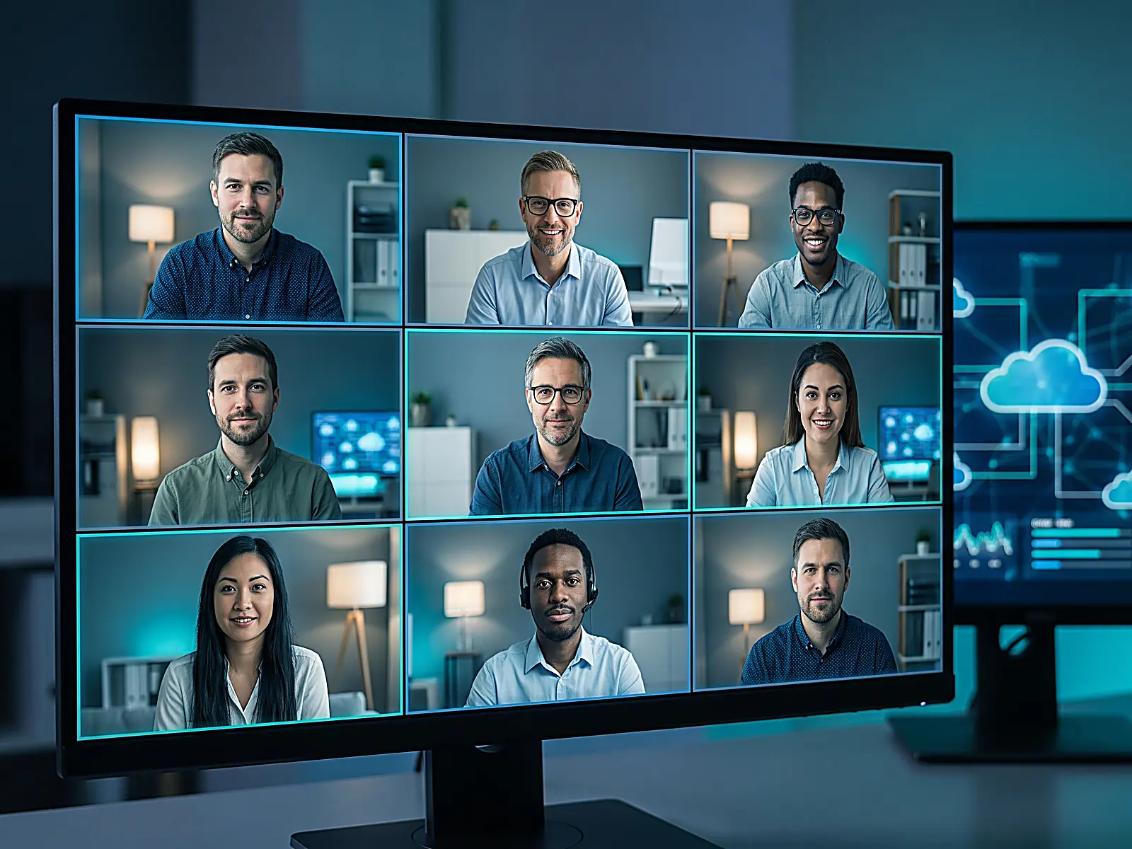 Remote cloud migration team collaborating across time zones during a server migration project